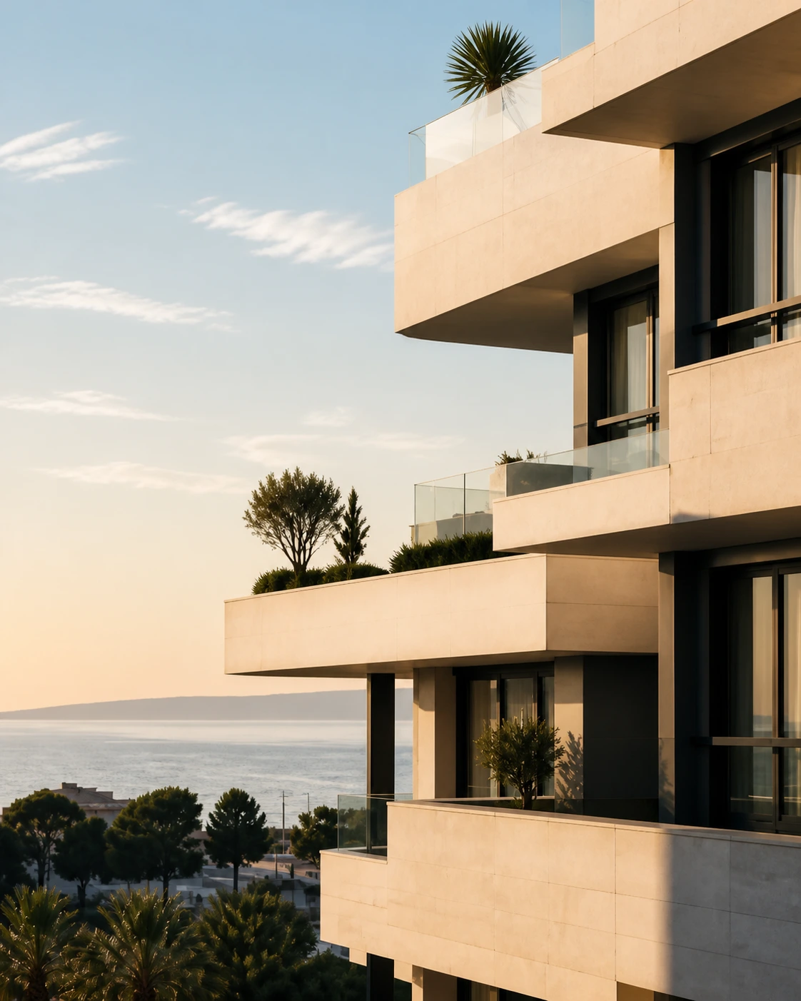 Arquitectura residencial mediterránea junto al mar